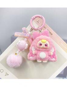 NEW Bowknot Style Flocking The Cute Big Ear Doll Cartoon Polychrome Key Chain Anime Resin Material The Big Ear 3D Doll Bag Pendant Key Fob Party Small Gifts