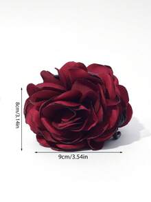 1个女士优雅大号多层布艺花朵发夹，是派对、舞会、校园和日常生活的完美发饰，适合波西米亚风情人节、校园、秋冬季节、度假装扮、夏季海滩度假等场合，也是送给女性的情人节礼物和旅行必备单品。 - 酒紅色 - 查看 5