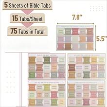 LHENGTT 75 Boho Theme Laminated Tabs For Women And Men, Study Bible Index, Book Labels - Multicolor - View 3
