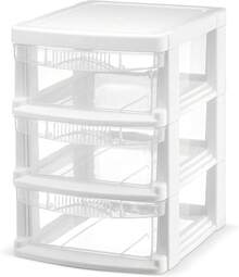 3 Drawer Plastic Storage, Drawer Unit, White Frame With Drawers Storage - 8.5L XX10H Inches - (1 Pack) - 1 - 查看 9