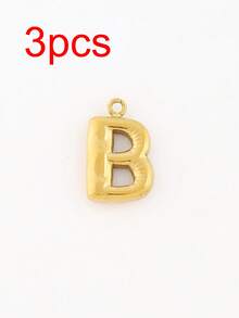 3pcs/Set Stainless Steel A-Z Letter Pendant, Suitable For DIY Jewelry Making, Handcraft, 18K Gold Plated, 26 Alphabet Letters, Initial Jewelry - 3 Letters - View 61