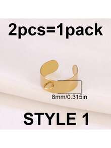 2Pcs/Lot 8mm 10mm 15mm Stainless Steel U Shape Blank Rings With Jump Ring Adjustable Open Rings Setting Base For Jewelry Making Accessories - Ring Base - View 15