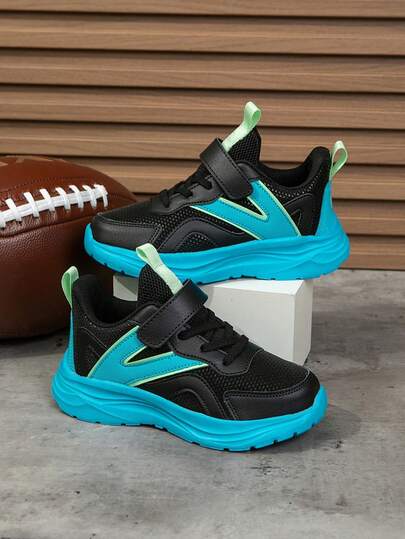 1 Pair Kids' Casual Sneakers, Colorblock Design, Comfortable, Versatile, Lightweight, Suitable For Outdoor, Sports, Running