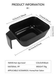 1pc/4pcs Hair Dye Tool Set, Including Dye Brush, Comb, Handle Dye Bowl, Mixing Bowl, Steaming Bowl, Plastic Bowl, Dyeing Bowl - Black - View 10