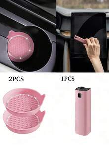 1/2pcs Car Cup Holder Coasters, Shiny Cup Holder Inlay Coasters, Universal Car Anti-Slip Cup Holder Decorative Silicone Cup Mats, Car Interior Pad, 8cm/3.1in Soft Crystal Rhinestone Rubber Coaster Set Round Car Beverage Cup Holder Accessories - One Size - View 24