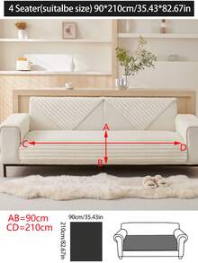 1pc Thick Plush Sofa Seat Cushion Covers, Non-Slip Dust Proof Sofa Slipcovers, Machine Washable, Pets Friendly, Suitable For Bedroom, Office, Living Room Couch, L-Shape, 1-4 Seater - White - View 17