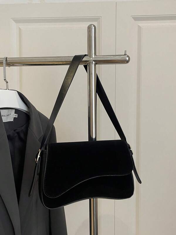 Sac à épaule décontracté pour femmes en cuir PU de couleur unie et porte-monnaie/portefeuille mini, petit portefeuille, porte-monnaie