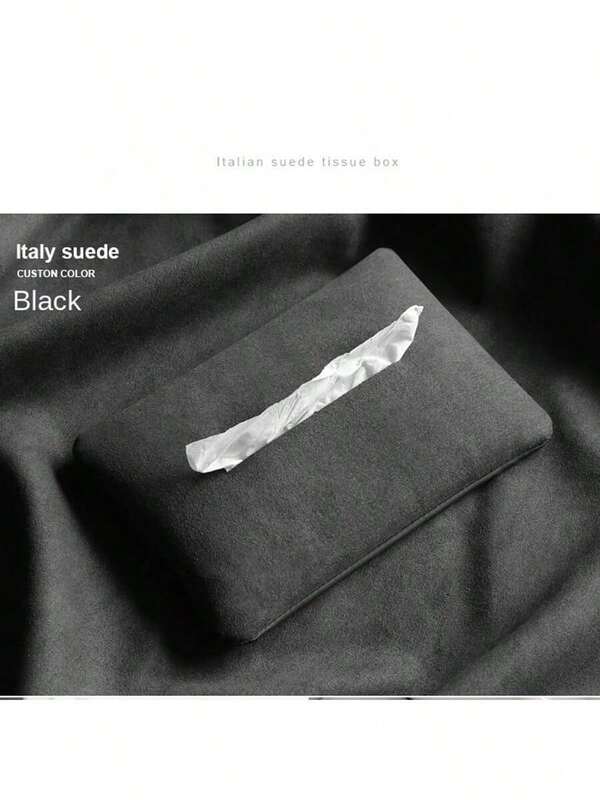 Porta-lenços para carro, luxuoso porta-lenços revestido em pele de carneiro para encosto de cadeira, caixa para apoio de braço de carro, gaveta com proteção solar, caixa de lenços