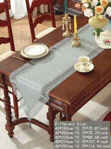 Vải 100% Polyester, ren thêu tinh tế, hòa tan trong nước, khăn trải bàn ăn nhà bếp, khăn phủ tủ, trang trí nhà cửa, tụ họp gia đình, trang trí ngày lễ, trang trí tiệc cưới trong nhà ngoài trời, 1 chiếc - Xám - Xem 15