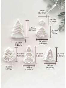 Christmas Tree Set Polymer Clay Cutter, Soft Clay Earring Making Tool DIY Jewelry Supplies, Stamp For Polymer Clay Stud Earrings - White - View 5