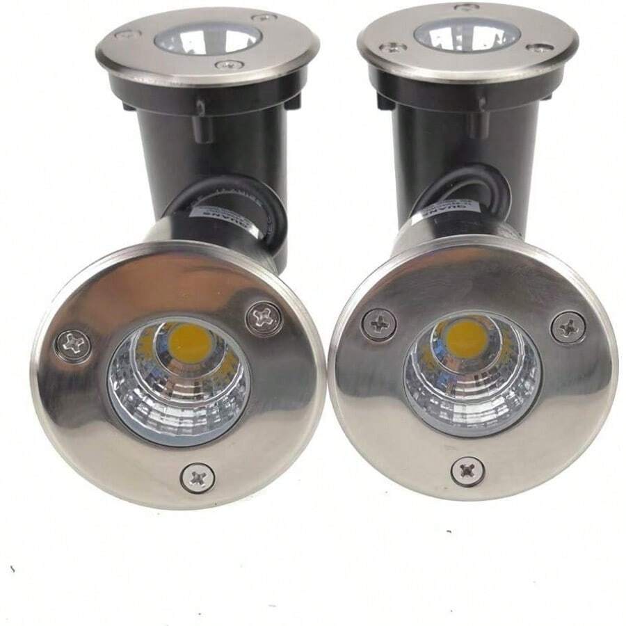 Step LightsQUANS Luz LED de 3 W 12 V 24 V CA bajo voltaje en el piso para exteriores luz LED de paisaje en el piso para cubierta escalón camino entrada jardín patio patio blanco frío 4 unidadesStep Lights - Blancofresco - Ver 1