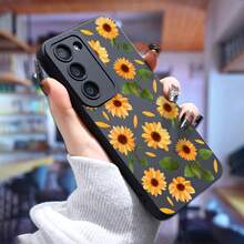 Funda de teléfono con diseño de girasol vívido para Samsung Galaxy S25 Ultra/S24 PLUS/S23+/S22/S21 Series con absorción de impactos, antideslizante, estructura ligera, nuevo estilo de moda y protección de carcasa suave de TPU de alta calidad. - Colores mixtos - Ver 3