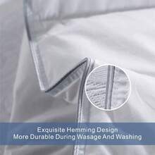 MAPLE DOWN - Edredón suave de tamaño Queen acolchado con pestañas en las esquinas microfibra cepillada ligera transpirable lavable a máquina blanco 90 x 90 pulgadas - blanco - Ver 4