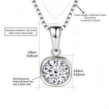 LOVESSOM S925 Sterling Silver Moissanite Pendant Necklace, Bubble Style, Elegant Luxury Women's Diamond Necklace, Jewelry Gift, Suitable For Weddings, Banquets, Christmas, Halloween, Anniversaries, Anniversary Gifts