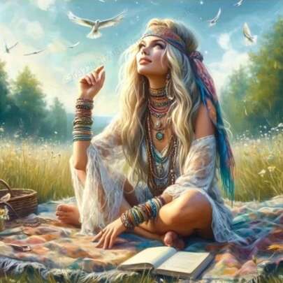 طقم رسم الماس 5D DIY، تطريز الماس بطراز بوهيمي، لوحة قماشية بمقاس 11.81x11.81 بوصة، ديكور منزلي - فن بموضوع البورتريه