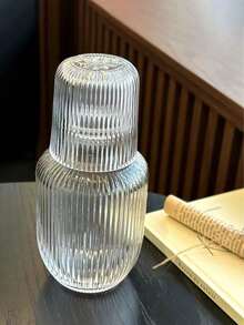 European Retro Embossed Teapot Set, Gemstone Grid Large Capacity Glass Cooling Pot For Coffee Sharing, Household Juice Pot Cup Set - Transparent - View 9