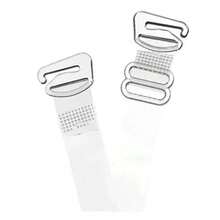 Kit 2 pares de alças de silicone para sutiã com reguladores de metal alças ajustáveis de silicone para soutien