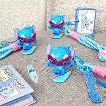 Lilo & Stitch Skateboard Keychain - Official Inspired Bag Charm, Cute Cartoon Character Key Ring For Backpacks/Purses, Soft PVC Collectible Trinket - Multicolor - View 2