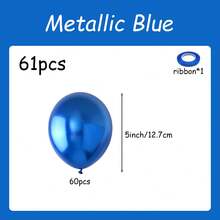 5/10/12 Inch Metallic Blue Party Balloon Arch Set, Blue Metallic Helium Shiny Thick Latex Balloons, Suitable For Birthday, Baby Shower, Graduation, Father's Day, Underwater World, Wedding Anniversary, Bachelorette Party, Gender Reveal Party Decoration - Metallic Blue - View 17
