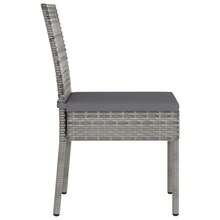 vidaXL 4 Stück Garten-Essstühle aus Poly Rattan in Grau - Grigio - Visualizzare 3