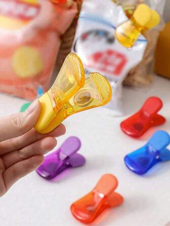 1-6pcs Magnetic Potato Chip Bag Clips, Bag Clips, Food Snack Bag Sealing Clips, Colorful Refrigerator Magnetic Clip Sealers, Refrigerator Moisture-Proof Magnets For Food Preservation, Kitchen Snack Sealing Clips For Home Kitchen Storage, Mini Home Kit, Suitable For Kitchen, Home And Office