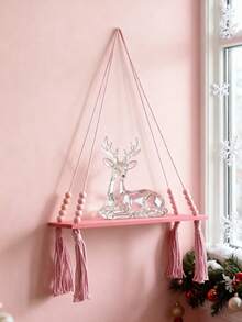 1/2 chiếc kệ treo tường trang trí bằng gỗ màu hồng tua rua đính hạt, thích hợp cho phòng ngủ, phòng khách - Kệ đựng đồ phong cách Boho dễ thương, có thể để cây nhỏ, đồ chơi và đồ trang trí, kệ treo tường đan lát - Kệ treo tường bằng gỗ phong cách Bohemian, trang trí bằng hạt gỗ, kệ treo tường kiểu nhà nông thôn, kệ treo cây kiểu đồng quê, thích hợp cho phòng ngủ, phòng khách, trang trí phòng kiểu sinh viên. - Hồng - Xem 8