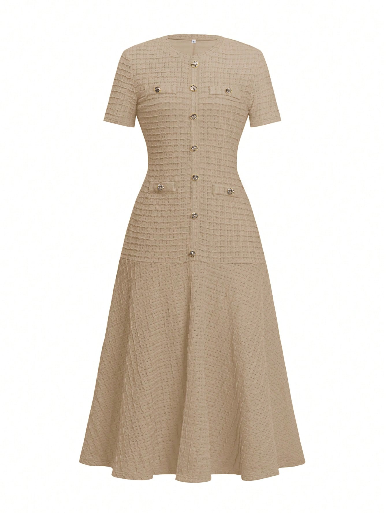 بلوزة أنيقة للنساء ذات رقبة مستديرة وأكمام قصيرة،...