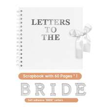 8" X 8" Modern Bride's Letter Scrapbook, Bridal Letter Scrapbook Wedding Keepsake Album, Blank Pages Bride DIY Scrapbook Guest Book With Pearl Stickers, Bows, And Metal Letter Stickers - White - View 10