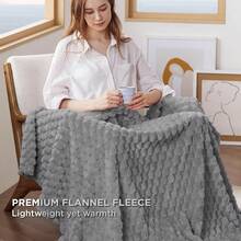 Super Soft Fleece Throw Blanket For Couch Or Bed - 3D Ribbed Jacquard Decorative Blankets - Cozy Soft Lightweight Fuzzy Flannel Blanket Suitable For All Seasons Fleece Blanket For Couch - Super Soft Cozy Throw Blankets For Women - Grey - View 3