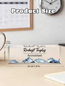 1pc Personalized Acrylic Desk Name Plate With Floral Design 21 Styles- Custom Engraved Office Desk Sign For Women And Men - Elegant Clear Acrylic Glass Block - Ideal For Boss, Teacher, Coworker Appreciation Gifts,Personalized Office Decor, Ideal Gift For Bosses, Teachers, Lawyers, Doctors & Colleagues -Personalized Gifts, Holiday Gifts