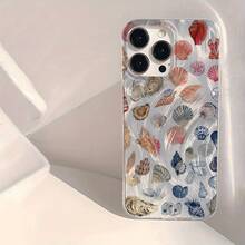 1 Funda de Teléfono Transparente IMD Suave con Patrón de Concha Colorida, Impermeable, Antihuellas y Antirrayas, Compatible con iPhone 16/16 Plus/16 Pro/16 Pro Max/15/15 Plus/15 Pro/15 Pro Max/14/14 Plus/14 Pro/14 Pro Max/13/13 Pro/13 Pro Max/12/12 Pro/12 Pro Max/11/11 Pro Max/11 Pro - Colores mixtos - Ver 3