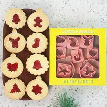 8/10 件套圣诞饼干模具 - 圣诞老人、圣诞树、驯鹿、拐杖糖、雪人、姜饼人、雪花形饼干模具，适用于圣诞派对装饰、圣诞节、圣诞装饰、圣诞睡衣、圣诞礼物、圣诞装饰