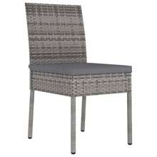 vidaXL 4 Stück Garten-Essstühle aus Poly Rattan in Grau - Grigio - Visualizzare 2
