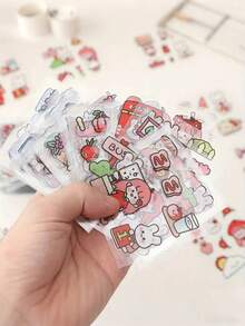 Multiple Non Repeating Cartoon Girl Stickers, DIY Handmade Notebook Scrapbook, Holiday Party Decoration, Dollhouse Decoration Stickers