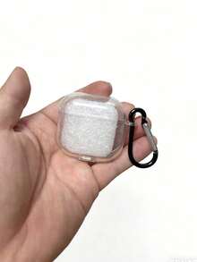 1pc Glossy Transparent Earphone Protective Case With Carabiner Hook, Compatible With Apple 1/2, Pro, 3, Pro2 And Bluetooth Headphones - Transparent Shiny Earphone Case + Mounting Buckle - View 12