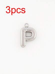 3pcs/Set Stainless Steel A-Z Letter Pendant, Suitable For DIY Jewelry Making, Handcraft, 18K Gold Plated, 26 Alphabet Letters, Initial Jewelry - 3 Letters - View 48
