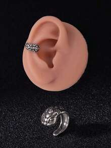 1pc Vintage Creative Distressed Copper Material No Piercing Snake Ear Cuff/Smooth Snake Ear Cuff/Pixiu Ear Cuff/Feather Ear Cuff, Suitable For Men And Women Streetwear, Party, Daily Wear, Random Left Or Right - Snake Ear Clip - View 14