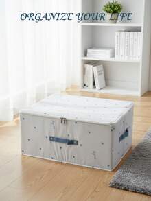 A Quilt Storage Box Washable Fabric Clothing Storage Box Storage Box Clothes Quilt Storage Box Wardrobe Box Large - White - View 1