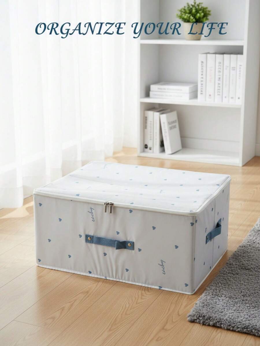 A Quilt Storage Box Washable Fabric Clothing Storage Box Storage Box Clothes Quilt Storage Box Wardrobe Box Large - White - View 1