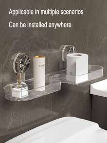 1 Peça Suporte de Parede Ajustável com Ventosa, Sem Adesivo, para Armazenar Artigos de Higiene, Suprimentos de Banheiro e Cosméticos, com Função de Drenagem, Adequado para Diversos Tamanhos de Torneira, Alta Capacidade de Carga, Presente Ideal para Férias