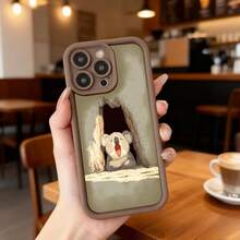 Cubierta de teléfono con borde negro y diseño de koala en cueva verde claro para uso diario en cafeterías Aplicable a los teléfonos de la serie Apple y Galaxy - Negro - Ver 4