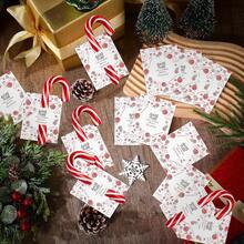 10/20/50 件圣诞糖果礼品包装手杖糖棒棒糖纸卡装饰卡插入，奇怪的东西，迷你的东西，可爱美观的东西，酷炫的小玩意，不寻常的物品，最适合圣诞节