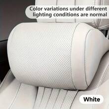1PC New Luxury Nappa Car Headrest, Ultra Soft Ergonomically Designe Neck Support, Hole-Punching Nappa Design Breathable All-Season, Zero Pressure Design, Soft And Fluffy, Essential Neck Support, Easy Installation For Most Vehicles