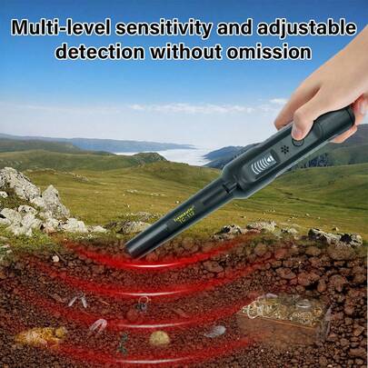 Waterproof Metal Detector With LCD Display, 3 Modes Handheld Precise Locator, Plastic Material, Batteries Not Included