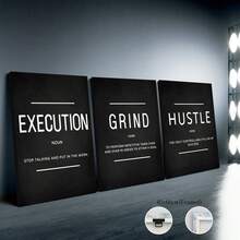 3pcs Unframed Canvas Prints, Motivational Wall Art For Home Decor, Gifts For Friends, Living Room, Bedroom, Office, Kitchen, Waterproof Paintings, Printed Artwork,Poster Birthday Graduation