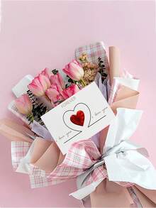 12pcs/6pcs/1pc Valentine's Day Adorable Heart-Shaped Love & Gratitude Cards With Envelopes Decorative Foldable Cards For Weddings, Anniversaries, Parties, And Mother's Day Gifts