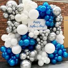 5/10/12 Inch Metallic Blue Party Balloon Arch Set, Blue Metallic Helium Shiny Thick Latex Balloons, Suitable For Birthday, Baby Shower, Graduation, Father's Day, Underwater World, Wedding Anniversary, Bachelorette Party, Gender Reveal Party Decoration - Metallic Blue - View 5