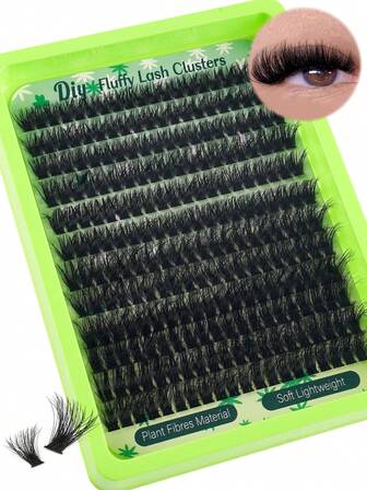 240pcs 180D Bulk Lashes, 10-18mm Mixed Length, DD Curl, Glamorous Charm Eyes, 3D Russian Cat Eye Style Extension, Lightweight Fluffy False Eyelashes, Soft & Comfortable Wear, Suitable For Beginners, Reusable, DIY Time-Saving, Holiday Giftlash Clusters,Eyelash Clusters,Individual Eyelashes,Lashes,Fake Lashes