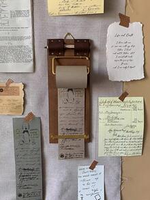 Wooden Sticky Note Board Holder, Large Vintage Roll Sticky Note Paper, Removable And Tear-Off Paper, Compatible With Bamboo Pens, Suitable For Rural-Style Bulletin Boards Or Bulletin Board Alternatives In Homes, Offices, And Classrooms, Made Of Durable Wood - Multicolor - View 7