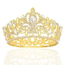 CIEHER Gold Mini Crown Princess Tiara Birthday Wedding Cake Decoration{Inchcolor_nameinch:InchGoldinch} - Gold - View 2